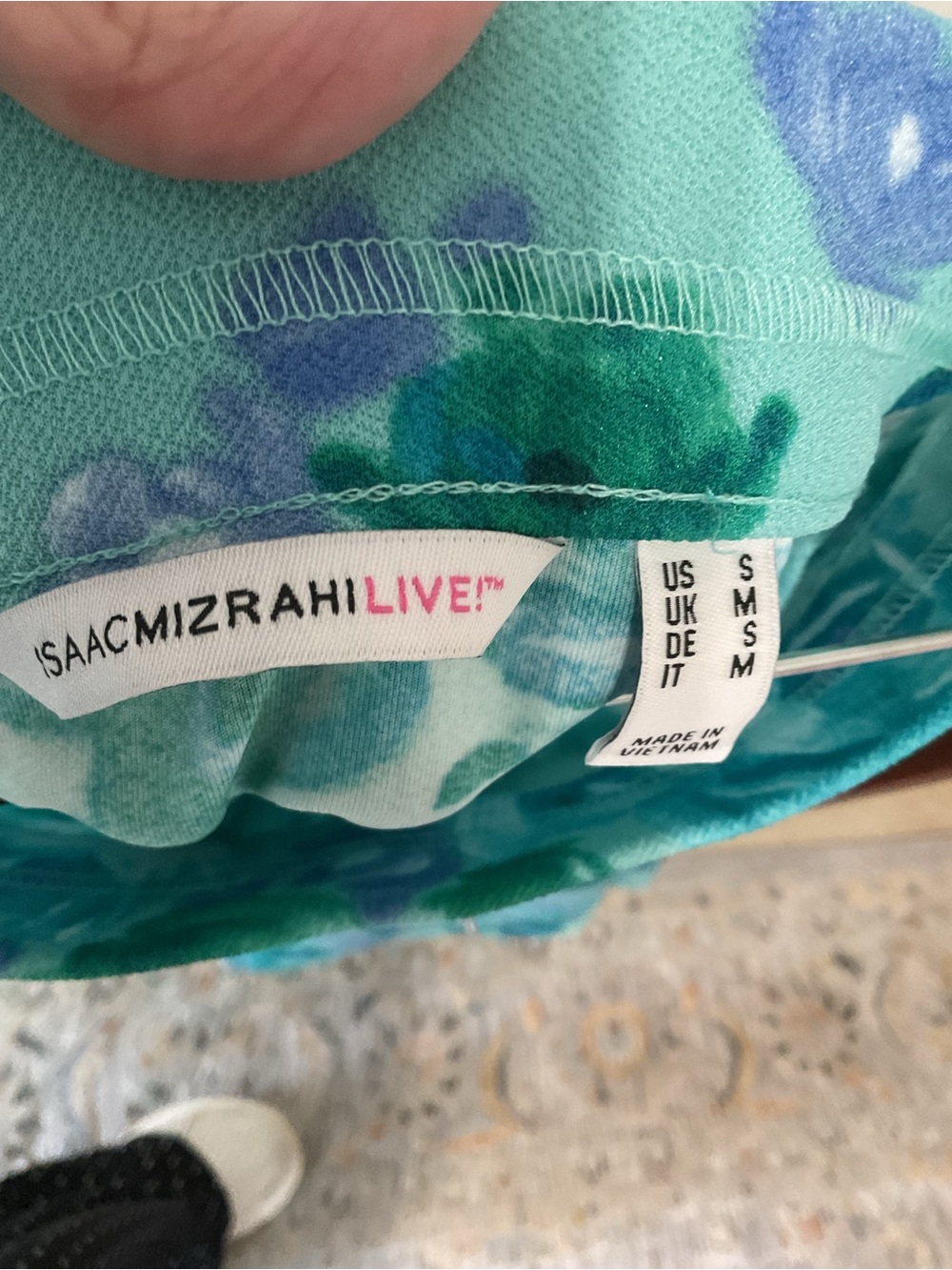 Issac Mizarahi Floral Swing Skirt - Aqua Teal - Picture 4 of 13